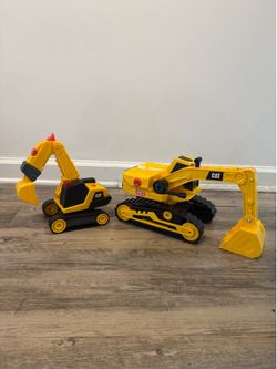2 Toddler CAT Excavators- 1 With Lights & Sounds and 1 without