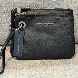 Brand New French Connection 2 Piece Leather Wristlet/ Wallet Bag Set 