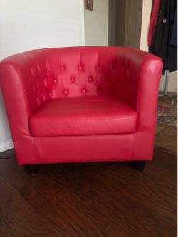 Red accent chair