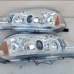96-98 Honda Civic LED DRL Projector Headlights Luces Calaveras Micas Faros Focos Faroles