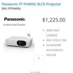 Panasonic brand new open box projector