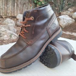 Nice Mens Timberland Grantly Chukka Leather Moc Toe Boots Dark Brown US-Sz-10.5