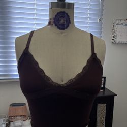 Brown lace top
