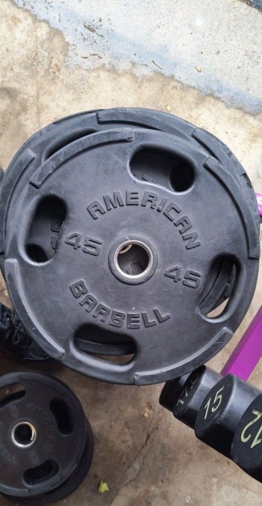 400 Lb Olympic Weight Set - Plates & York Barbell Olympic Bar