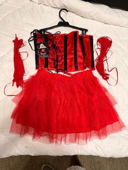 Burlesque-style corset and tutu costume set