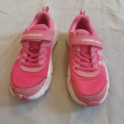 Size 2 Girl's Under Armour pink sneakers