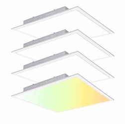 2X2 FT LED Flat Panel Light, 45W, 5625LM, 3000K/4000K/5000K Color Temperature Adjustable, Dimmable 0-10V Drop Ceiling Light - ETL, DLC (4 Pack)