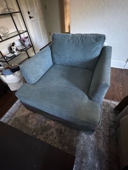 Blue accent chair