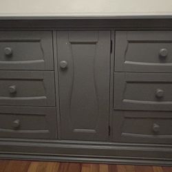 Gray Wood Dresser