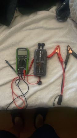Jump Starter Cables +Portable Jump Start Charger & Multimeter Bundle