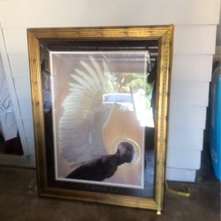 Thomas Blackshear's "Black Angel" Canvas Art Poster and Wall Art Picture Print Modern Family Bedroom Decor 38x50 Inch Wooden Frame