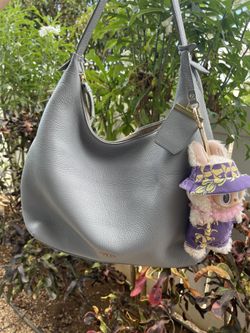 DNKY Gray Leather Hobo 