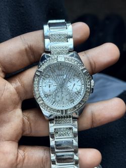 GUESS Ladies Silver Tone Multi-function Watch