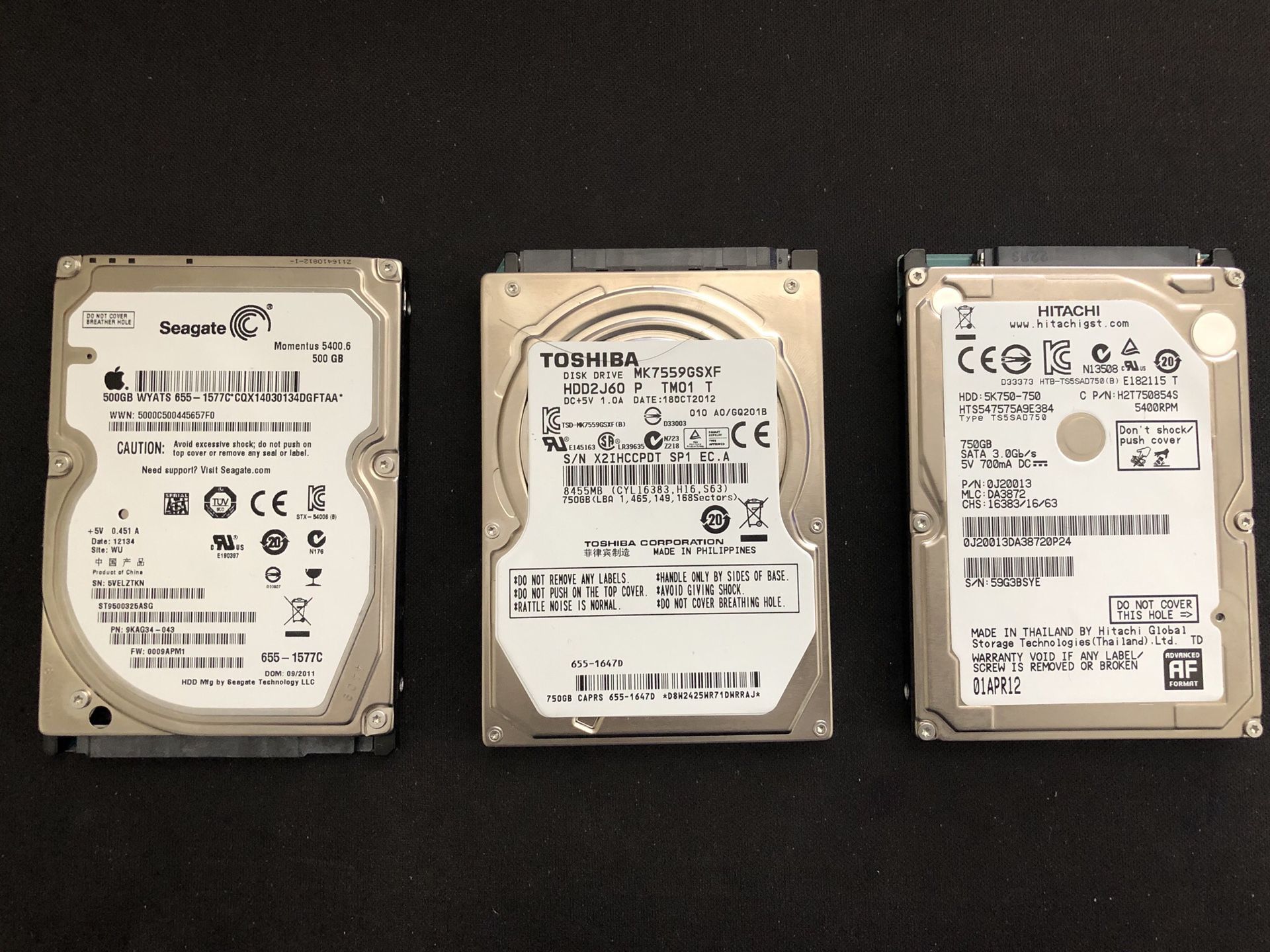 2.5’ hard drives