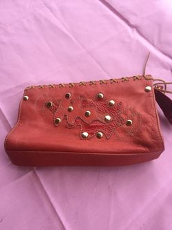 Cocoblanco clutch leather Asian design inside