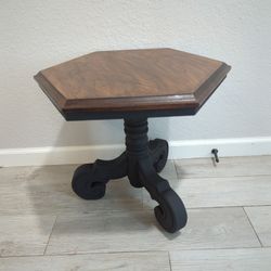 Refinished, Tiger Oak, Hexagon End Table