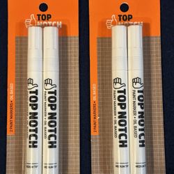 NEW Top Notch White Oil Based Paint Markers w/Medium Tip…$10 Per Package of 2