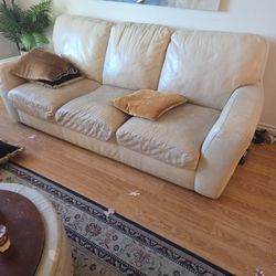 Cream Leather Couches