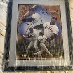 Barry bonds autographed Photo With Dad 