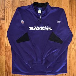 Baltimore Ravens Reebok On-Field Vintage 1/4 Zip Size XL