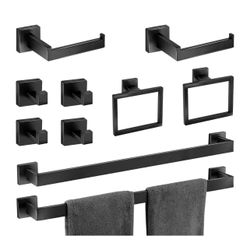 Bathroom Hardware Accessories Set 10 Pieces Matte Black