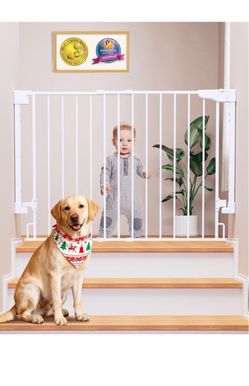 White Cumbor Safety Gate, Auto-Close, Walk-Thru, 29.2-43” Wide, 28” Tall — New