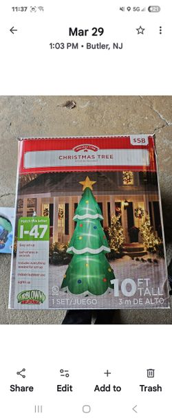 10ft Tall Bliw Up Christmas Tree.[ In Box] 