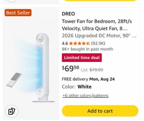 DREO Tower Fan