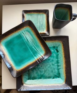 Plate set Galaxy jade