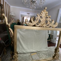 Very  Gorgeous Antique wood Beveled and Mirror 54 H 58 W