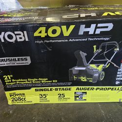 RYOBI
40V HP Brushless 21 in. Single-Stage Cordless Electric Auger Propelled Snow Blower (Tool Only