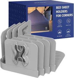 new Bed Sheet Holders Lock for Corners - Lock Sheet Mattress Holder Corner Keep Firm Tight in Place Set of 4 - Heavy Duty Bed Sheets Holder for All Ma