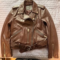 All Saints Leather Jacket Size Small