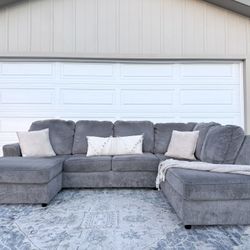 NEW Living Spaces Gray U Shaped Sectional DELIVERY AVAILABLE 