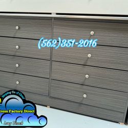 Grey Eight Drawer Dresser No Rails Chest Cajonera Comoda 