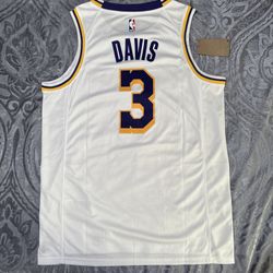 Anthony Davis Jersey White Large LA Lakers #3 Playoffs 