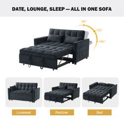 Black Sofa Bed Couch 🛋️ Brand New Sealed In Box 📦 Folds Down Into A Bed Free Local Drop Off 