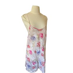 Vintage semi sheer nightie slip dress Sz large