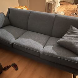 Blue Couch For Sale With 2 Matching Pillows