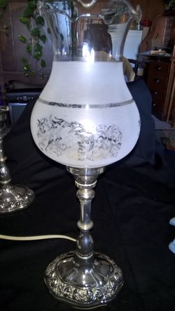 2 vintage silver plated table lamps Excellent condition