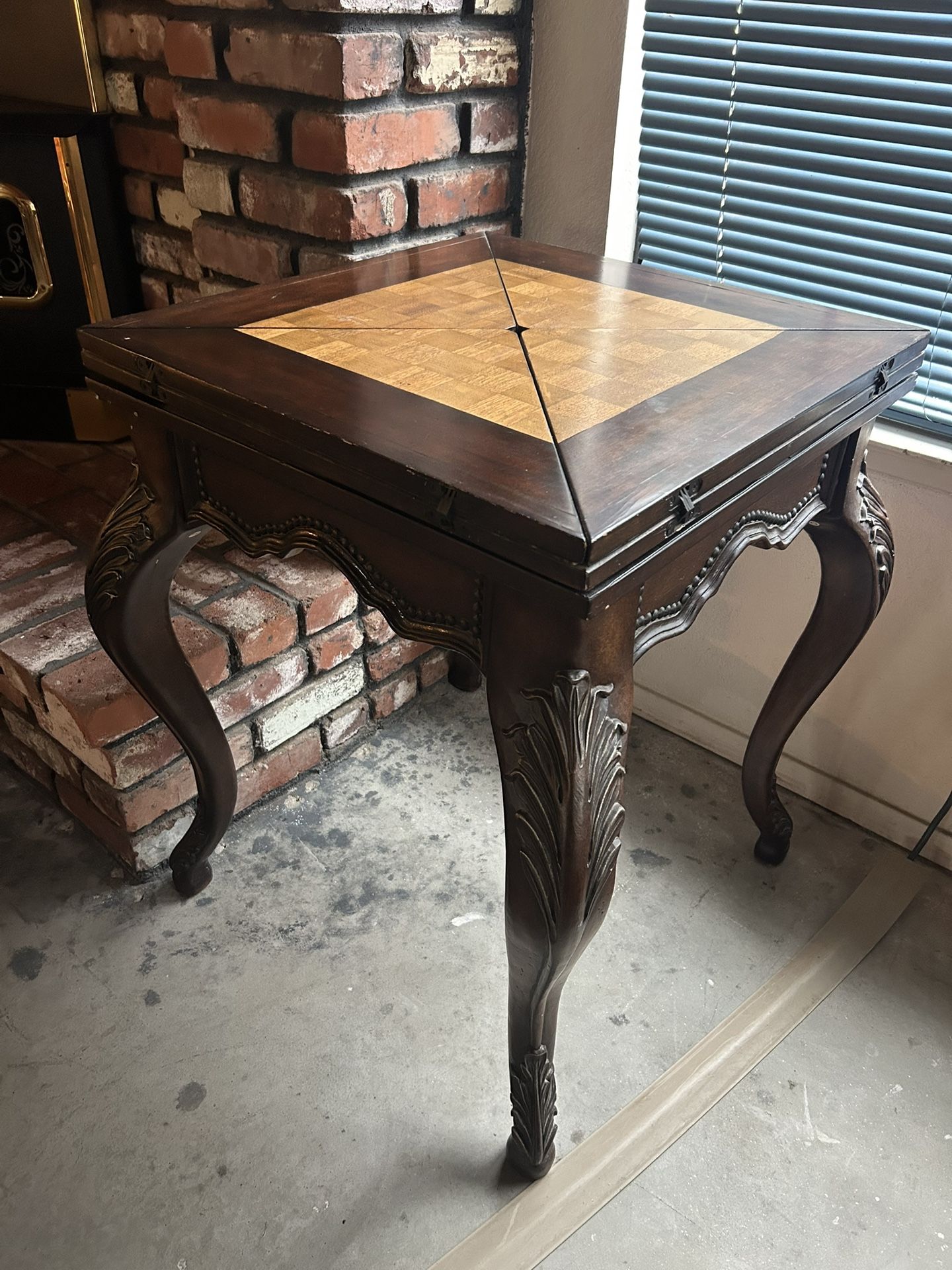 Antique Wooden Chess/Game Table