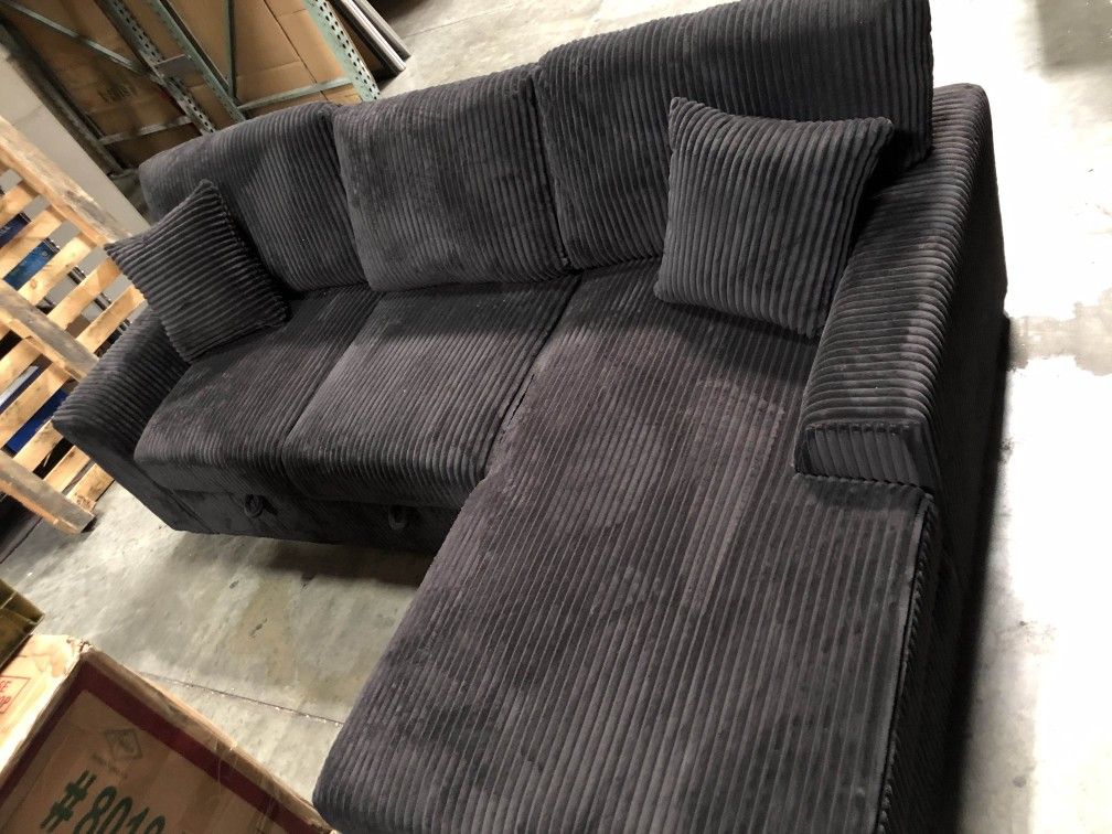 Black Corduroy Sectional Sofa