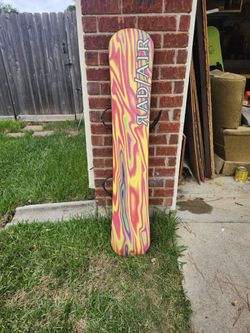 Pair of Vintage Snowboards – Reality Blue Moon + Rad Air 90s Swirl, with Bindings