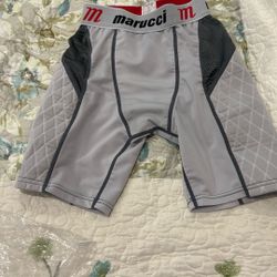 Marucci Elite Padded Sliding Shorts in white and gray
