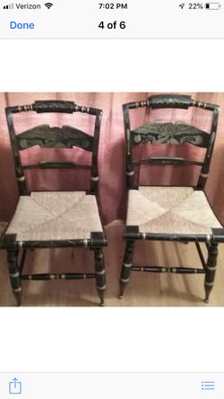 Ethan Allen antique rush chairs