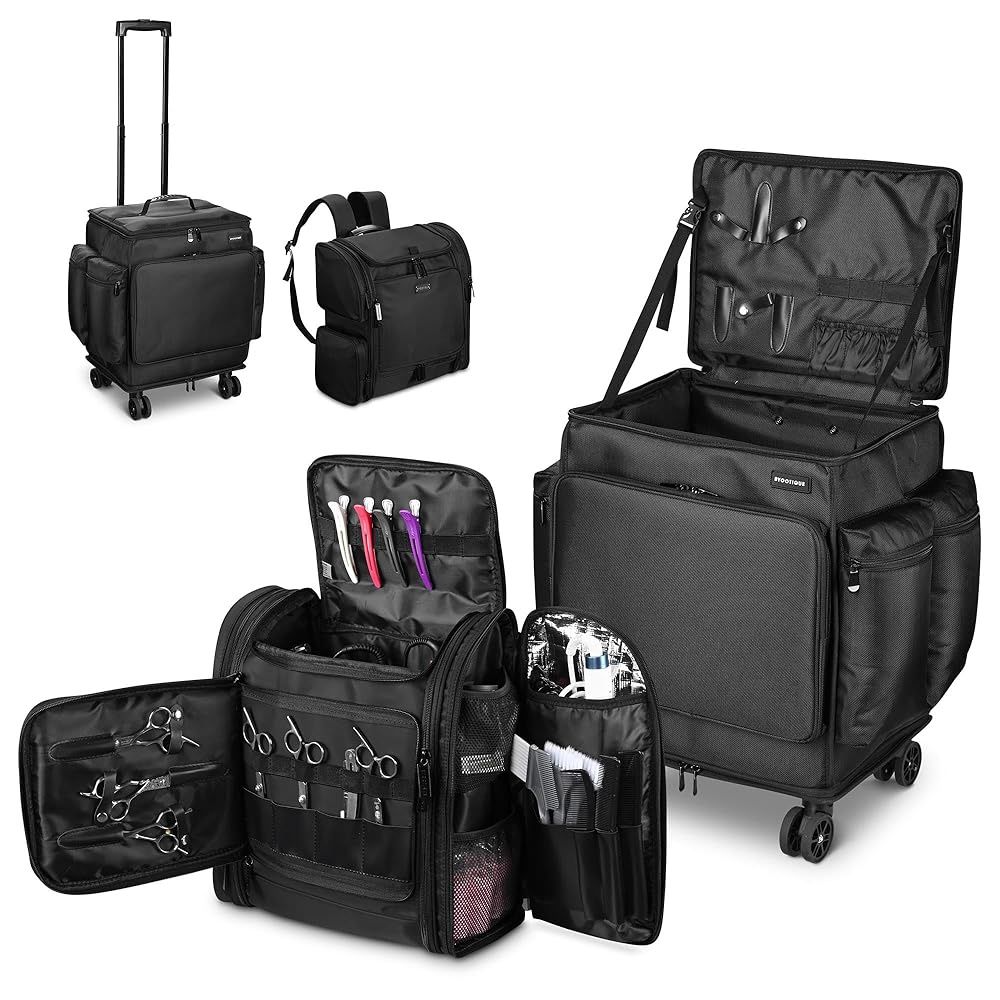 BYOOTIQUE 2in1 Soft Sided Rolling Makeup Train Case Travel