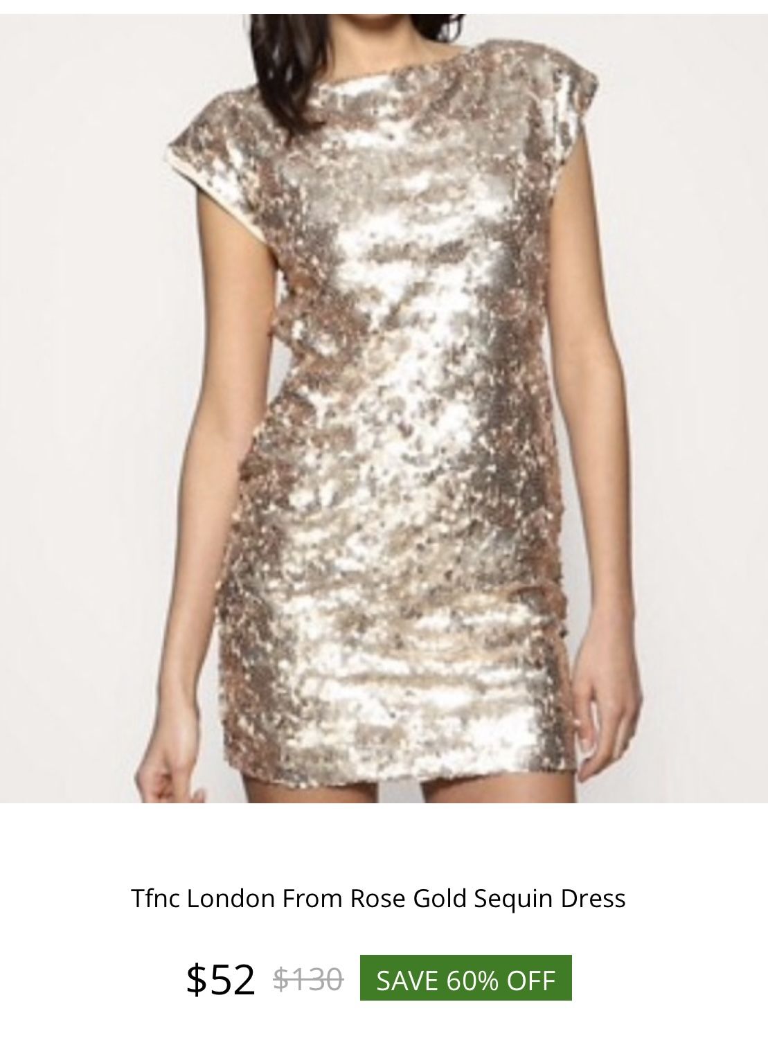 TFNC Women’s Rose Gold Sequins Dress Size Medium