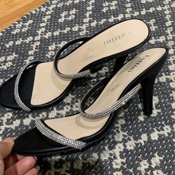 Lottini Black Diamond Glam Kitten Heel 