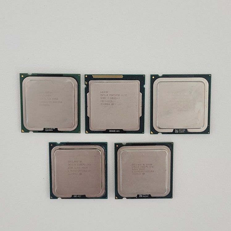 Lot Of 5 Intel Pentium 4 630, G620T, E5700 & Core 2 Duo 6300, Q9400 Processors