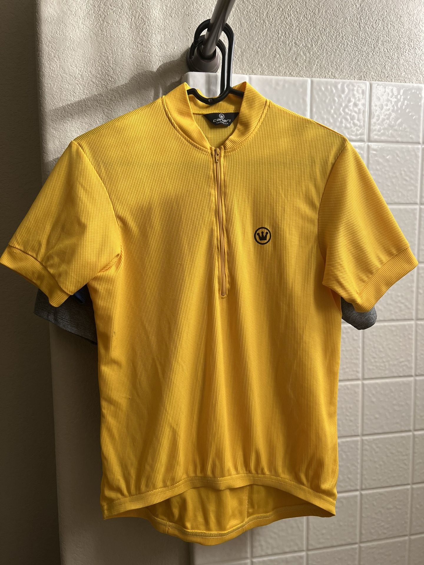 Men’s Small / Medium CANARI Yellow Cycling Bicycle Jersey Shirt Top